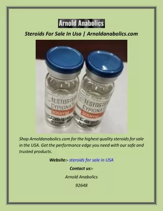 Steroids For Sale In Usa  Arnoldanabolics