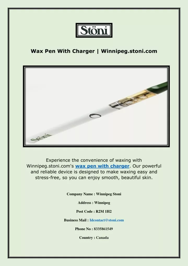 wax pen with charger winnipeg stoni com