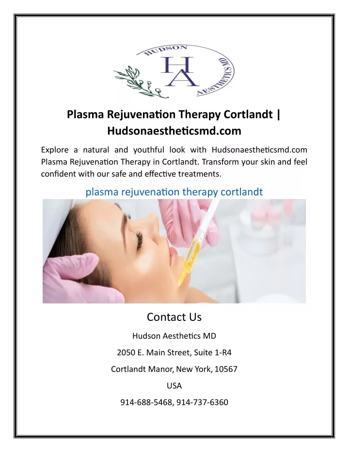 plasma rejuvenation therapy cortlandt