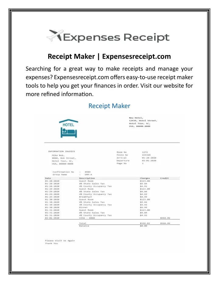 receipt maker expensesreceipt com