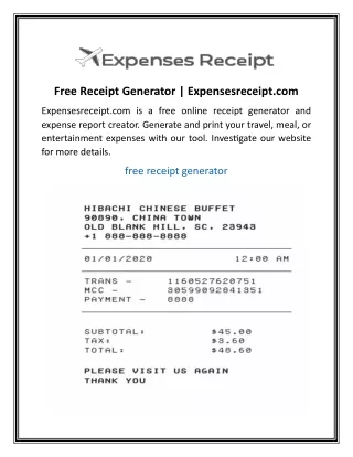 free receipt generator expensesreceipt com