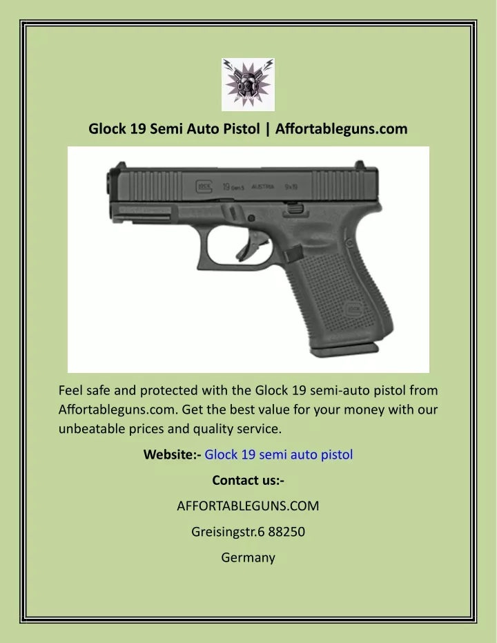 glock 19 semi auto pistol affortableguns com