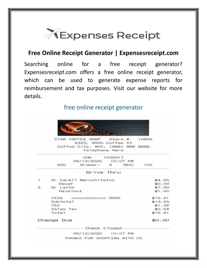 free online receipt generator expensesreceipt com