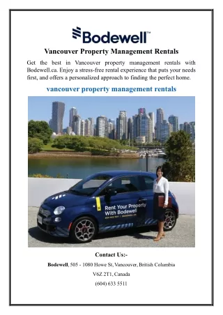 Vancouver Property Management Rentals