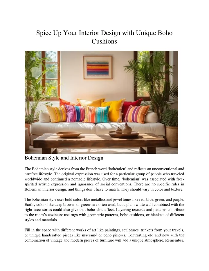 spice up your interior design with unique boho