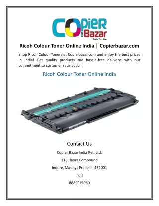 Ricoh Colour Toner Online India | Copierbazar.com