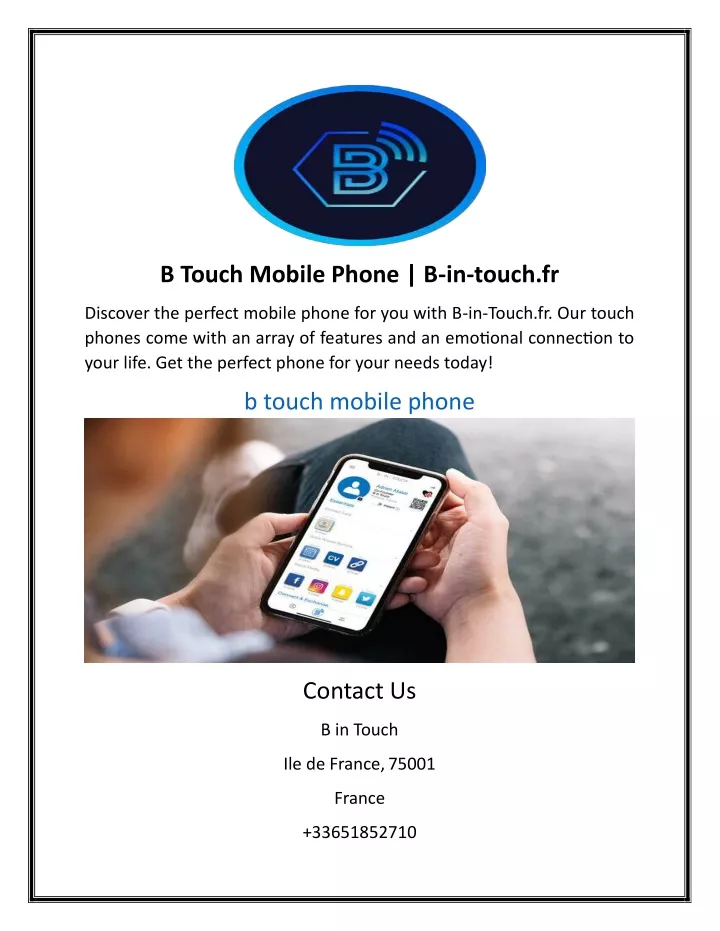 b touch mobile phone b in touch fr