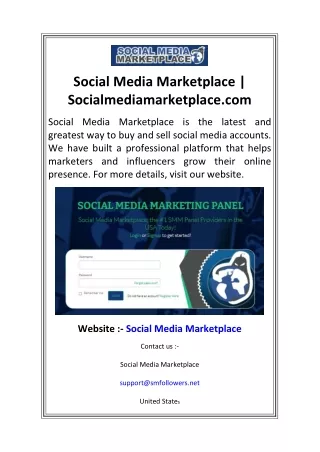 Social Media Marketplace  Socialmediamarketplace.com