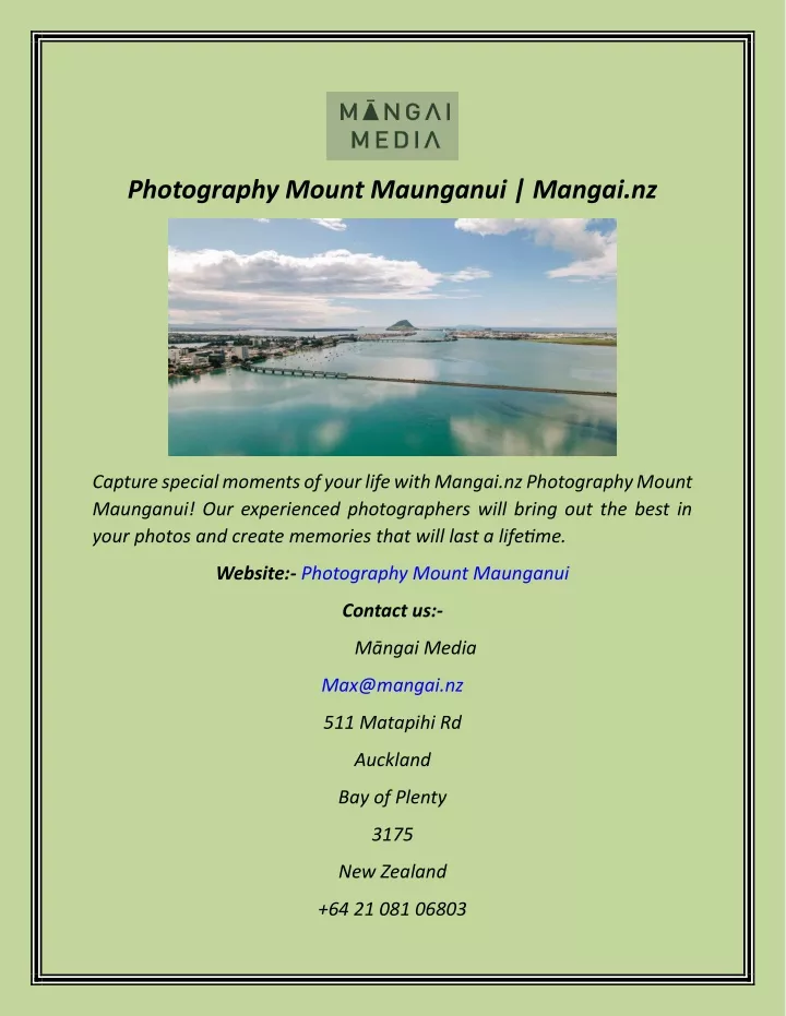 photography mount maunganui mangai nz