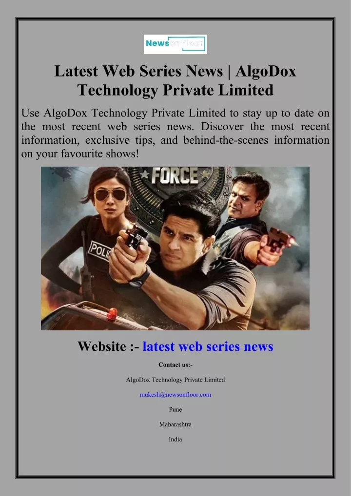 latest web series news algodox technology private