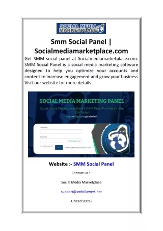 Smm Social Panel  Socialmediamarketplace.com