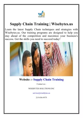 Supply Chain Training | Wisebytes.us