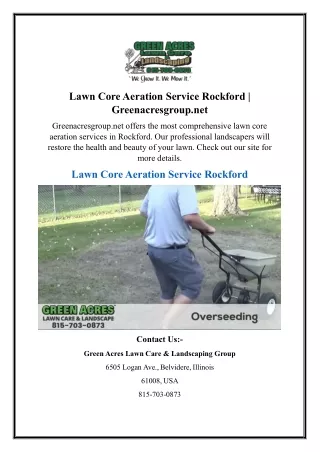 Lawn Core Aeration Service Rockford - Greenacresgroup.net