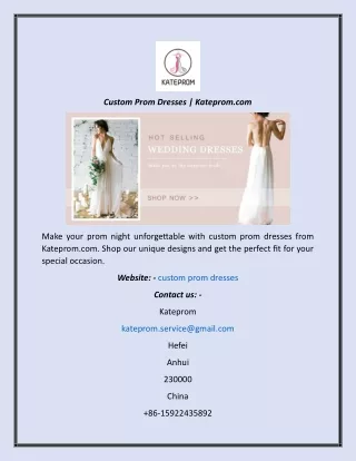 Custom Prom Dresses  Kateprom.com