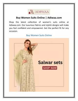 Buy Women Suits Online  Adiwaa