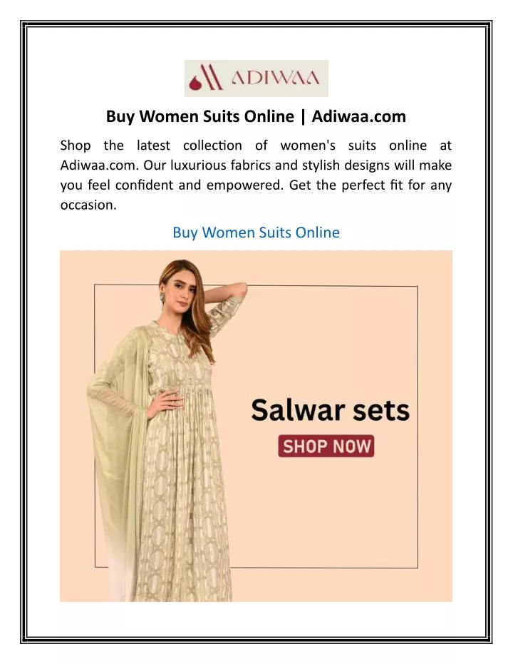 buy women suits online adiwaa com