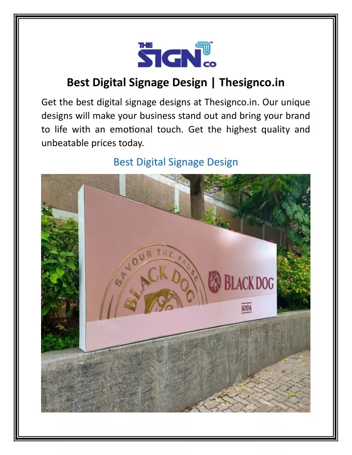 best digital signage design thesignco in
