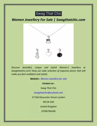 Women Jewellery For Sale  Swagthatchic