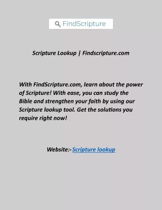 Scripture Lookup  Findscripture com