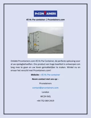 45 Hc Pw-container  Prcontainers.com