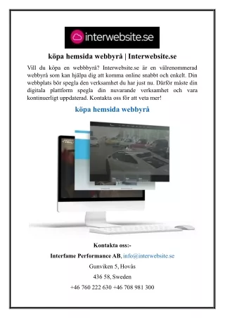 köpa hemsida webbyrå  Interwebsite.se
