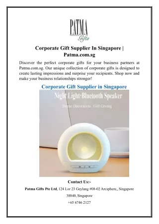 Corporate Gift Supplier In Singapore - Patma.com.sg