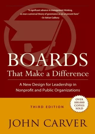[READ DOWNLOAD] PDF/READ/DOWNLOAD  Boards That Make a Difference: A New Design f