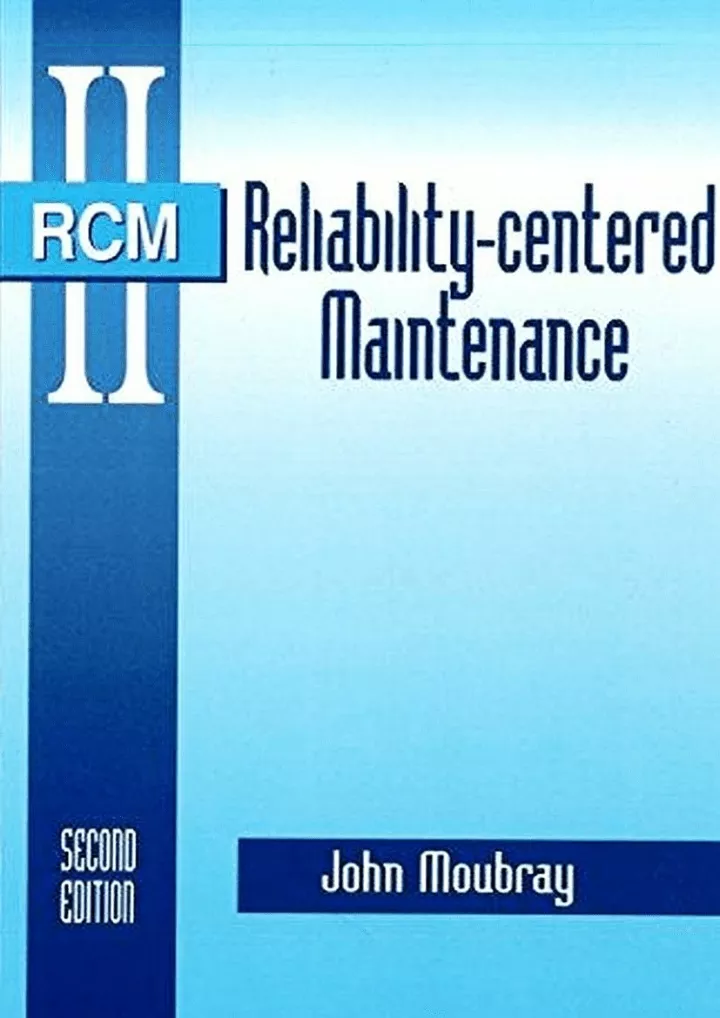 pdf download reliability centered maintenance