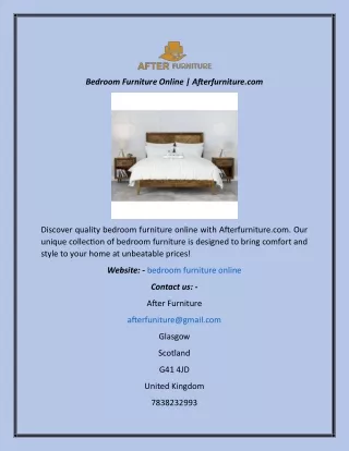 Bedroom Furniture Online  Afterfurniture.com