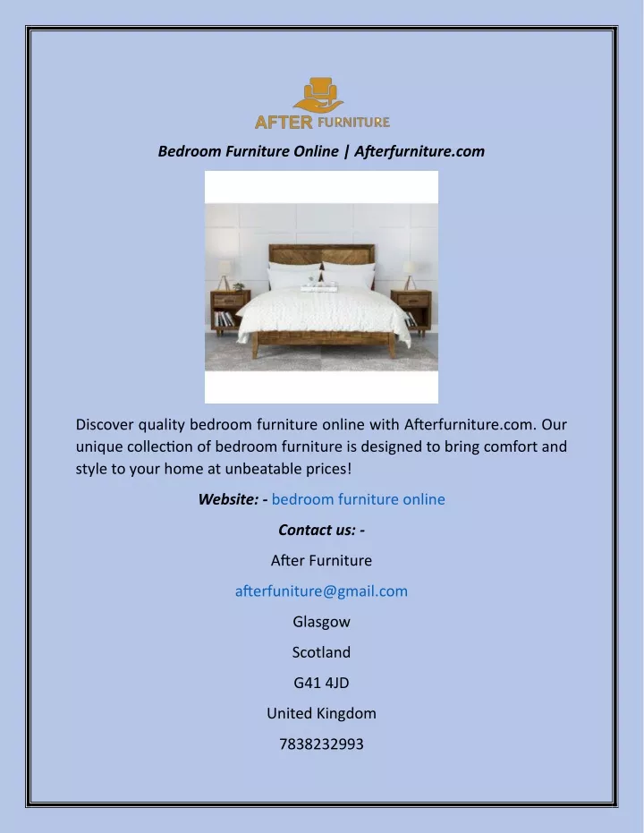 bedroom furniture online afterfurniture com