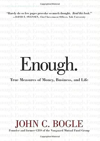 PDF_ READ [PDF]  Enough: True Measures of Money, Business, and Life bestseller