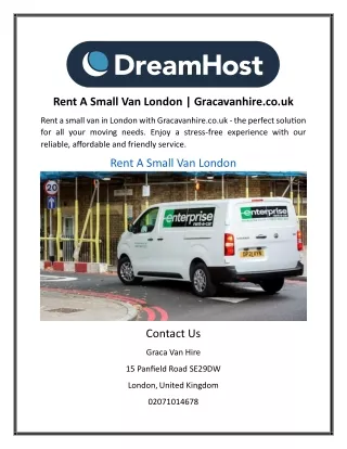 Rent A Small Van London | Gracavanhire.co.uk