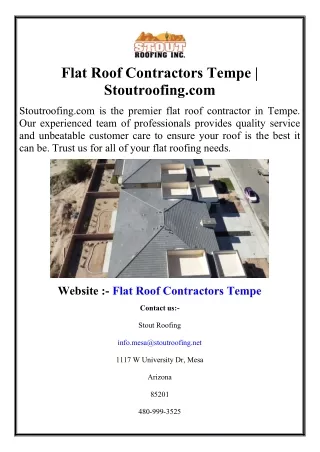 Flat Roof Contractors Tempe | Stoutroofing.com