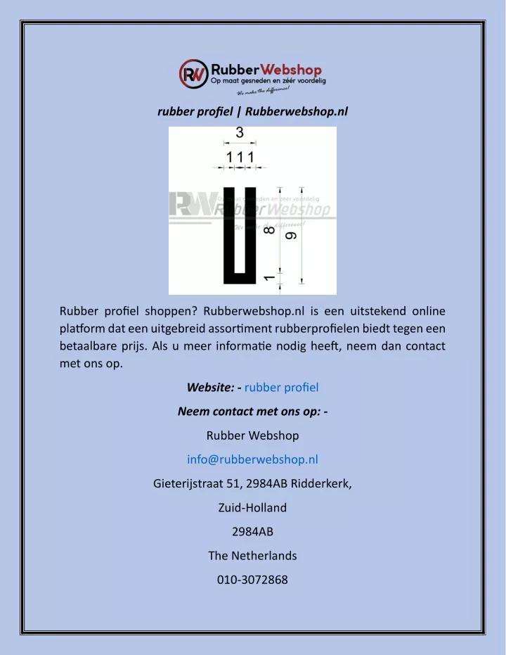 PPT - rubber profiel Rubberwebshop.nl PowerPoint Presentation, free ...