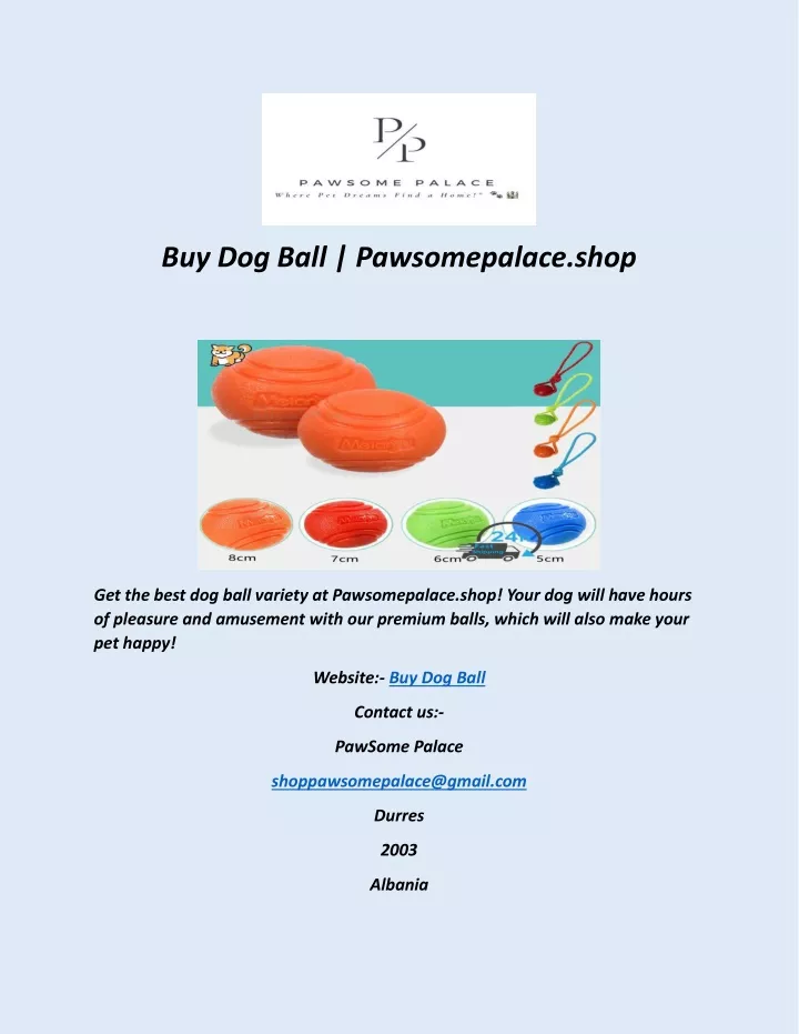 buy dog ball pawsomepalace shop