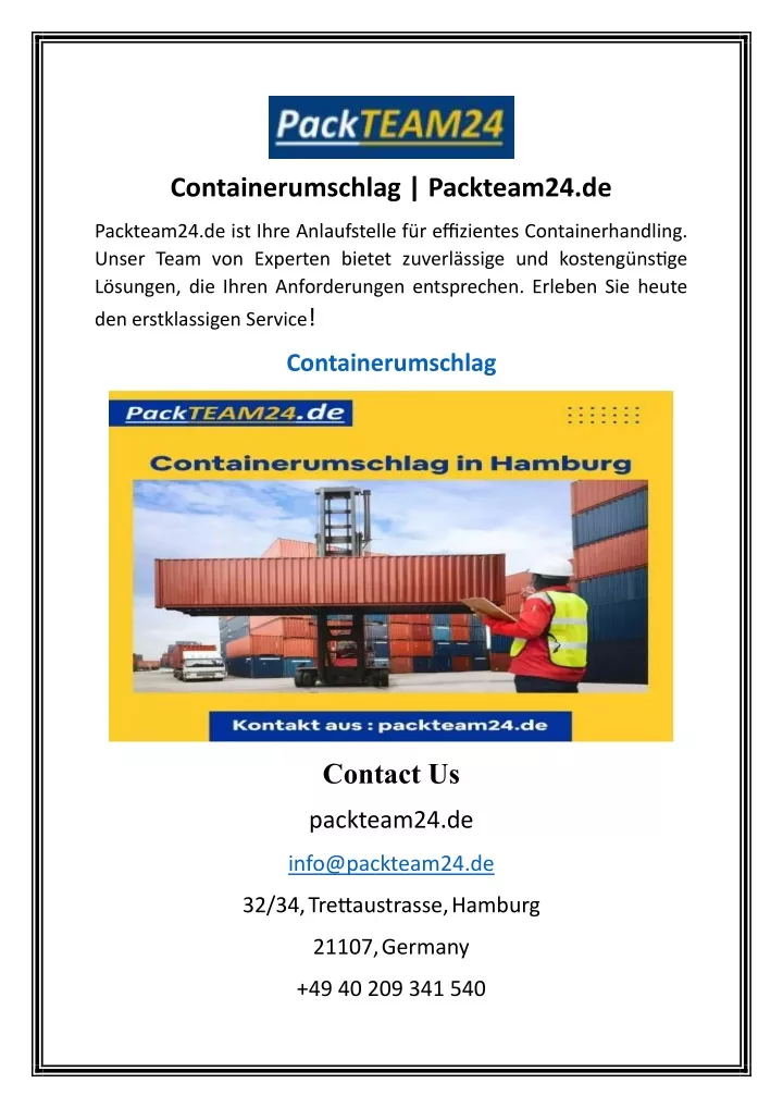 containerumschlag packteam24 de