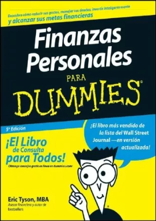 READ [PDF] READ [PDF]  Finanzas Personales Para Dummies (Spanish Edition) kindle