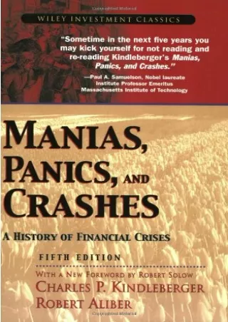 Download Book [PDF] PDF/READ  Manias, Panics, and Crashes: A History of Financia