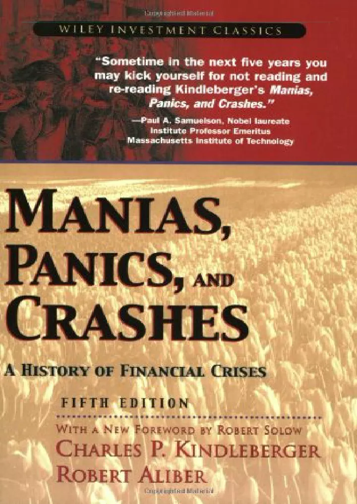 pdf read manias panics and crashes a history