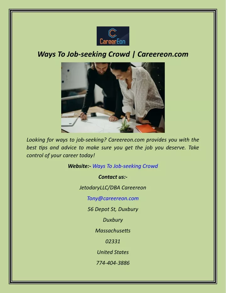 ways to job seeking crowd careereon com