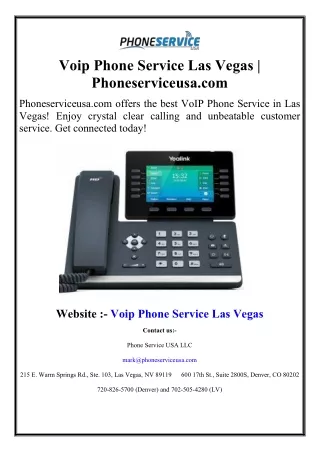 Voip Phone Service Las Vegas | Phoneserviceusa.com