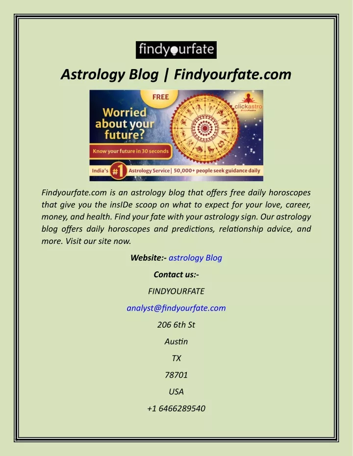 astrology blog findyourfate com