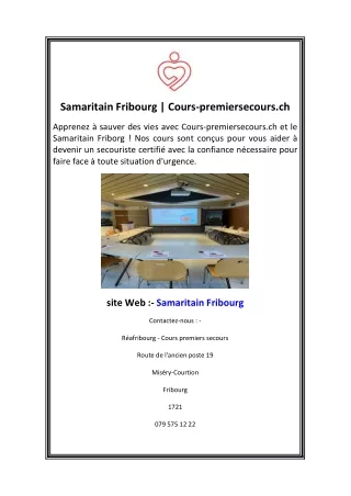 Samaritain Fribourg  Cours-premiersecours.ch