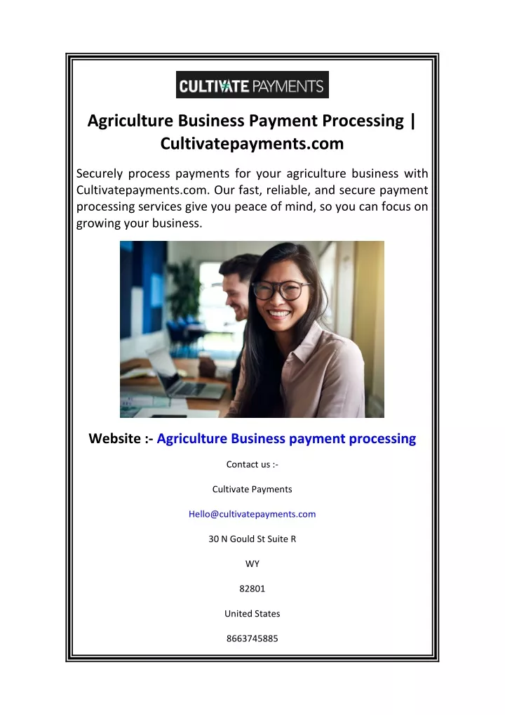 agriculture business payment processing