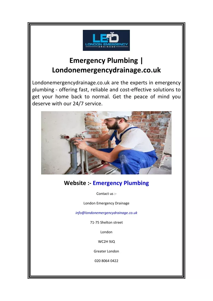 emergency plumbing londonemergencydrainage co uk