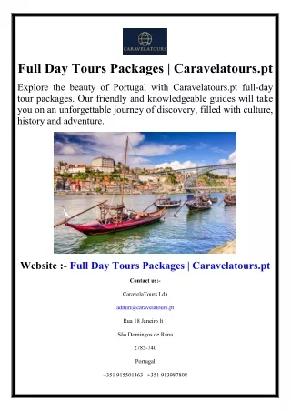 Full Day Tours Packages | Caravelatours.pt