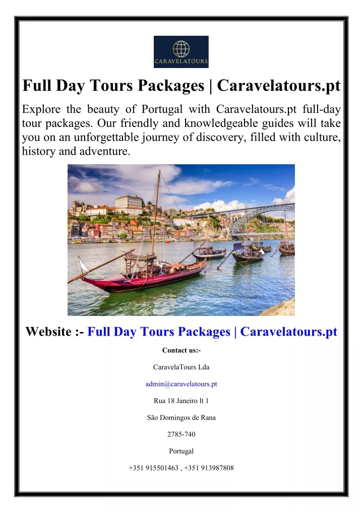 full day tours packages caravelatours pt