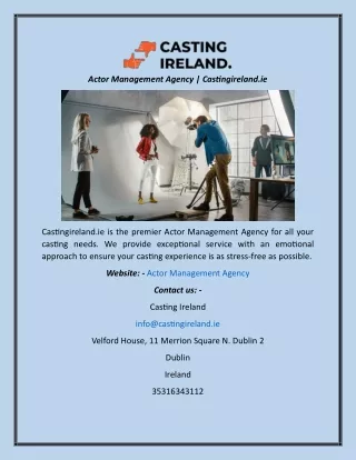 Actor Management Agency  Castingireland.ie