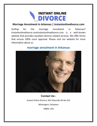 Marriage Annulment In Arkansas - Instantonlinedivorce