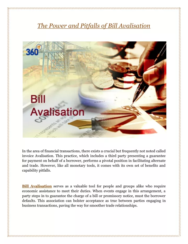 the power and pitfalls of bill avalisation